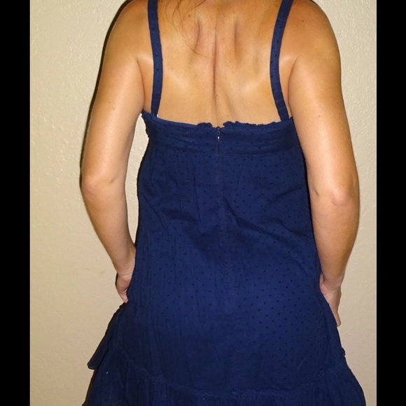 J Crew women’s Swiss dot navy blue sun beach dress 0 sundress summer - Picture 3 of 5
